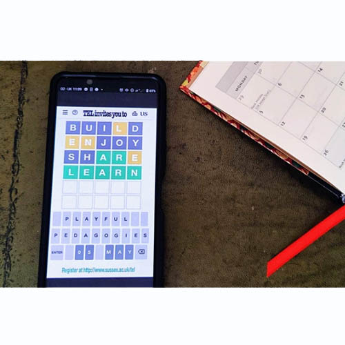 visual of a phone saying playful pedagogies