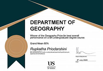 Geography prize BA