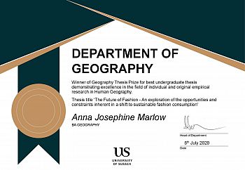 Geography thesis prize BA