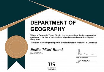 Geography prize BA