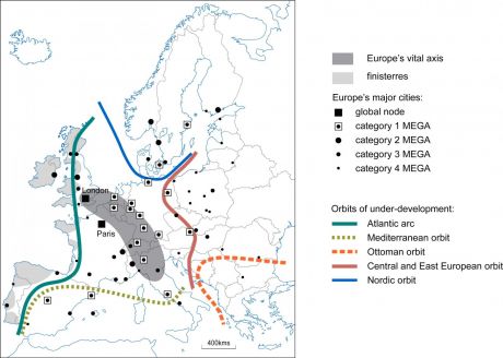 Core-periphery structures in Europe