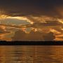 Rain clouds on sunset