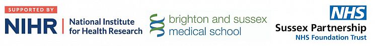 NIHR, BSMS and SPFT logos