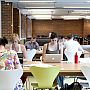 Communal studying area inside the Library