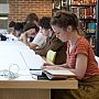 Students working in the Library