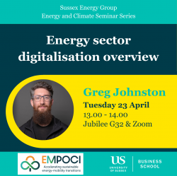 Greg Johnston Energy & Climate seminar poster