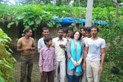 Serena being shown around a village Serena being shown around a village