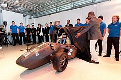 Prof Diane Mynors and Dr Johnson Beharry VC unveil Team Sussex car