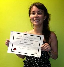 PG student, Amy Clarke, with award