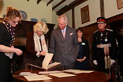 Fiona Courage with Prince Charles and Camilla at Batemans 19 March 2014