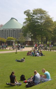 Students on grass