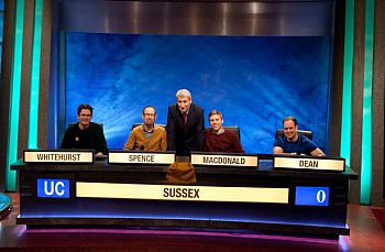 University Challenge team with Paxman