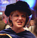 A photo of Lynne Murphy wearing an academic gown