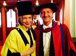 Maurice Howard with television presenter, Lucy Worsley