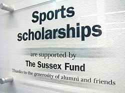 Sussex Fund plaque in the sports centre
