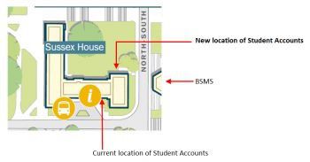 Map showing Sussex House finance relocation