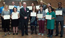 Professor Michael Davies, Pro-Vice-Chancellor (Research), praised the knowledge and enthusiasm demonstrated by all 12 Three Minute Thesis speakers.
