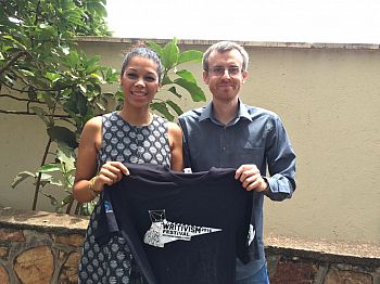 Laure Gnagbé Blédou (Cote d’Ivoire), author of ‘Je ne suis pas rentree’, with John Masterson