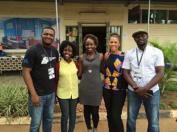 The shortlisted writers for the Sussex sponsored short story prize. L-R: Aito Osemegbe Joseph, Acan Innocent Immaculate, Gloria Mwaniga Minage, Laure Gnagbé Blédou and Abu Amirah