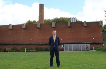Matthew Arnold, Energy and Environmental Manager for SEF, is pictured here outside the campus Boiler House.