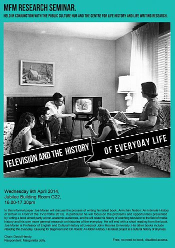 Professor Joe Moran: ‘Television and the History of Everyday Life’ event poster
