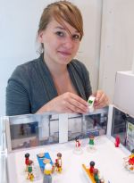 Product Design student, Rebecca Mark, with her concept - a virtual world for autistic pupils