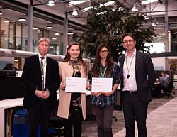 Student Connie Went (2nd from left) with other successful scholarship students, Professor Stephen Shute and Paxton Chief Executive Adam Stroud