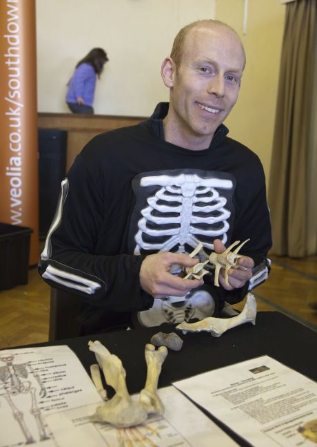 Helping out at the MRC Bones display, at the Brighton Science Festival Bright Sparks Family event (photo: Coleen Slater).