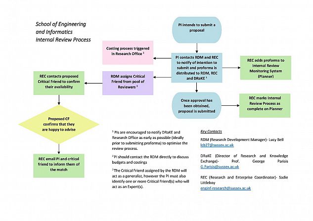 Flowchart depicting the EngInf internal review process