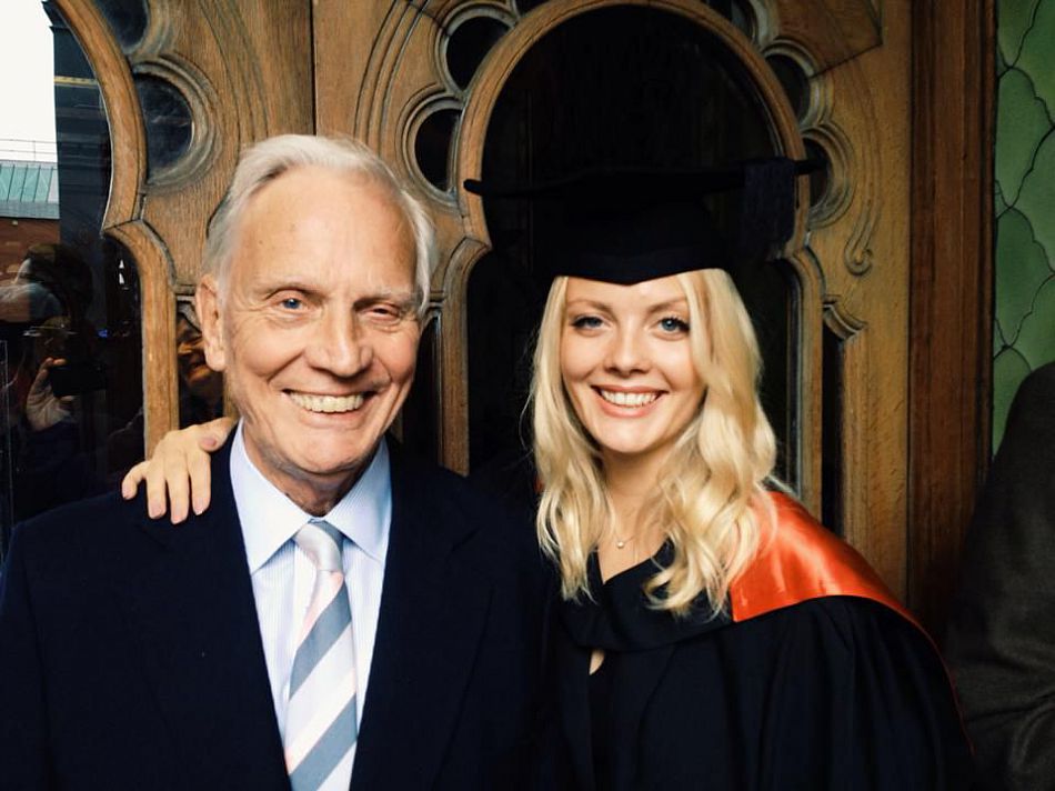 Polly Gilbert and her grandad at graduation