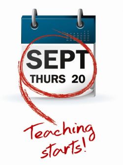 Calendar image of Thursday 20 September 2012 - teaching starts