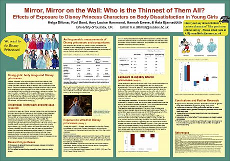 Research on the effects of exposure to Disney princess characters on body dissatisfaction in young girls
