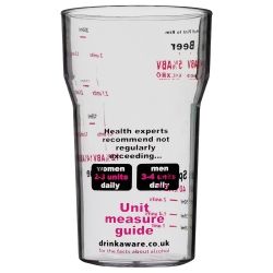 Glass to measure alcohol units