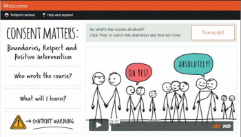 screen shot of the Consent Matters online course