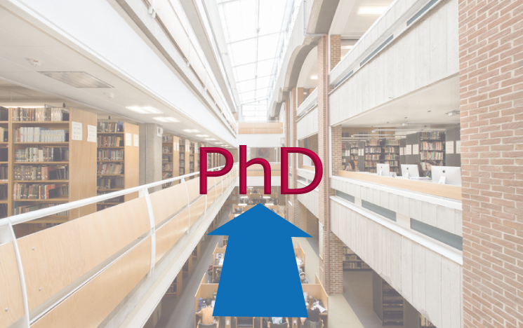 PhD translucent library background