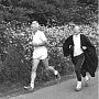 Tony McCaffery and John Murrell taking part in a charity run