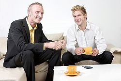 two men chatting two men chatting