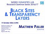 Poster advertising seminar given by Matthew Fuller