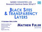 Poster advertising seminar given by Matthew Fuller