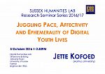 Poster advertising seminar given by Jette Kofoed