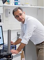 Miguel working in the lab