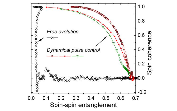 Spin coherence and spin spin entanglement graph