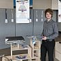 Product Design Student Matthew Cousins with his Concept for a Mobile Operating Table User Interface project