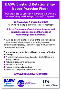 BASW England Relationship-based Practice Week event promo
