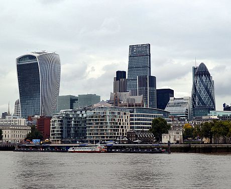 A photo of the skyline of the City of London