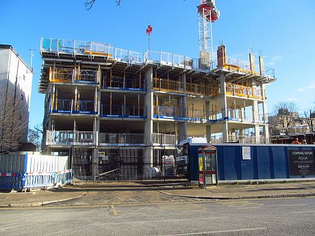 A photo of a large building being constructed