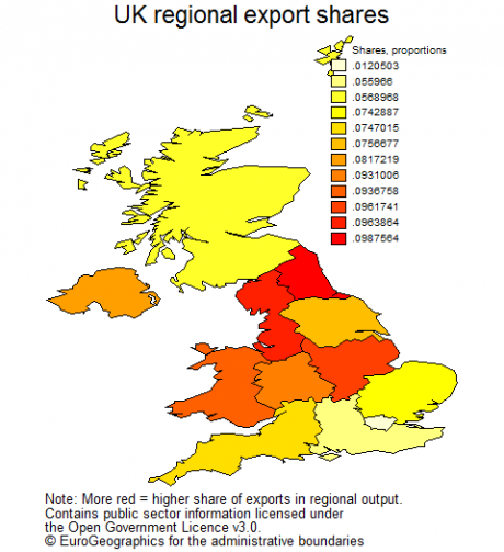 UK regional export shares