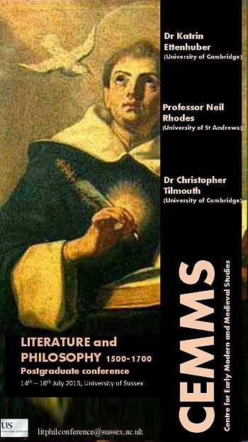 Saintly portrait, title Literature and Philosophy conference poster