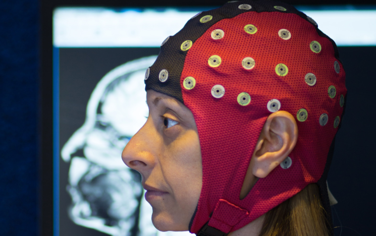 Person with EEG cap