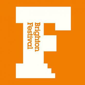 Brighton festival logo (big f on an orange background)